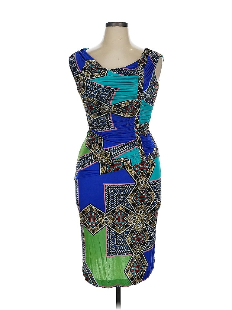 ETRO Graphic Blue Cocktail Dress Size EU (IT) 48 / US 12 - photo 1