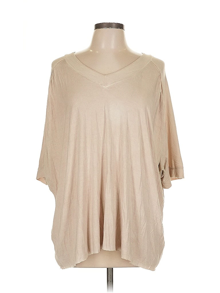 Pol Tan Ivory 3/4 Sleeve Top Size L - photo 1