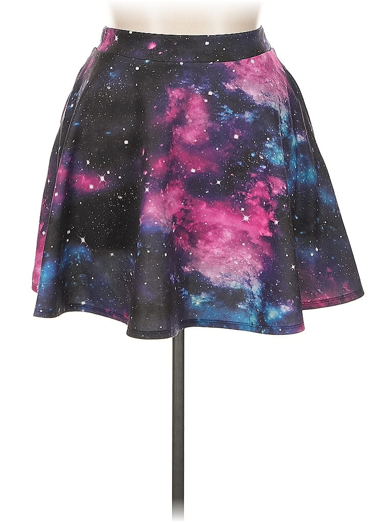 Hot Topic Stars Purple Casual Skirt Size L - photo 1