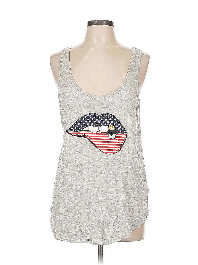 Divided by H&M 100% Viscose Silver Tank Top Size L - photo 1