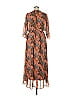 Entro 100% Polyester Paisley Brown Casual Dress Size XL - photo 2