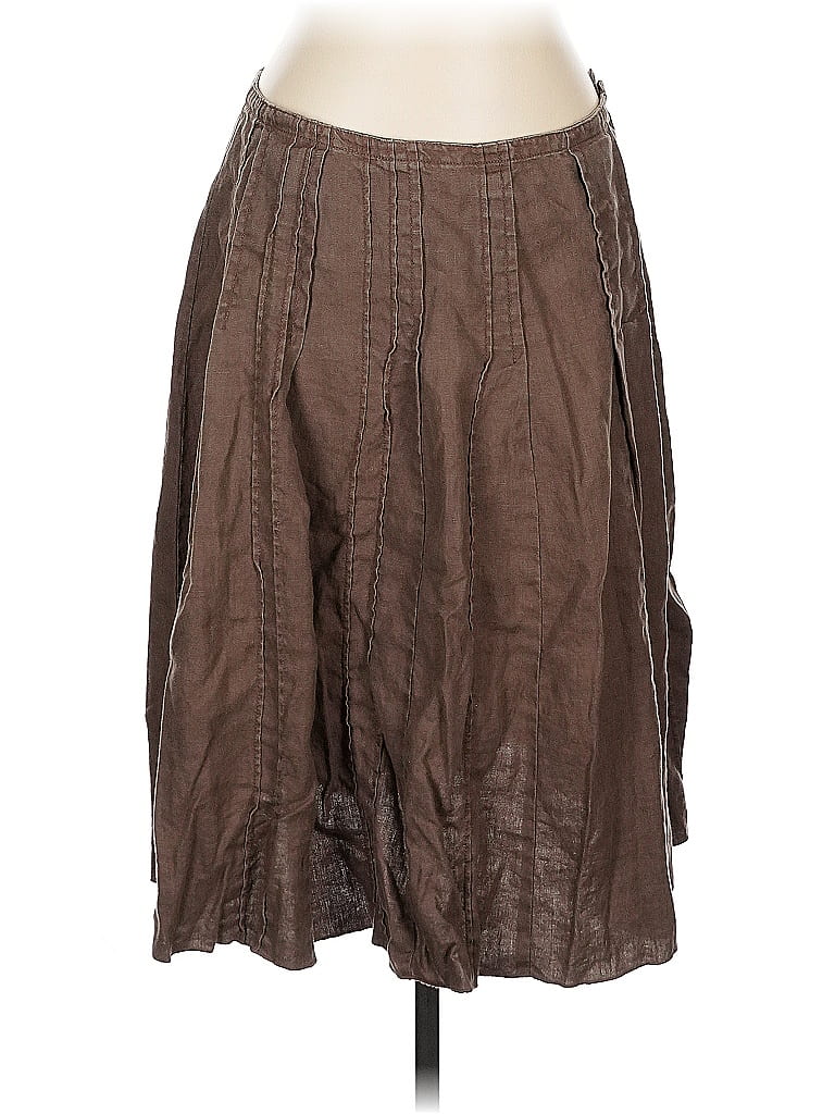 J.Jill 100% Linen Brown Casual Skirt Size 12 - photo 1