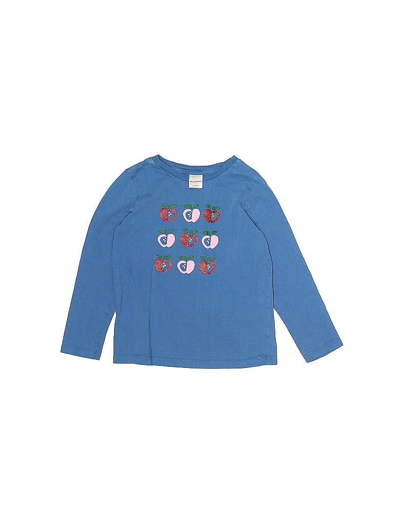 Hanna Andersson 100% Cotton Hearts Blue Long Sleeve T-Shirt Size 120 (big kids) - photo 1