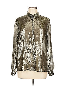Sézane Long Sleeve Silk Top