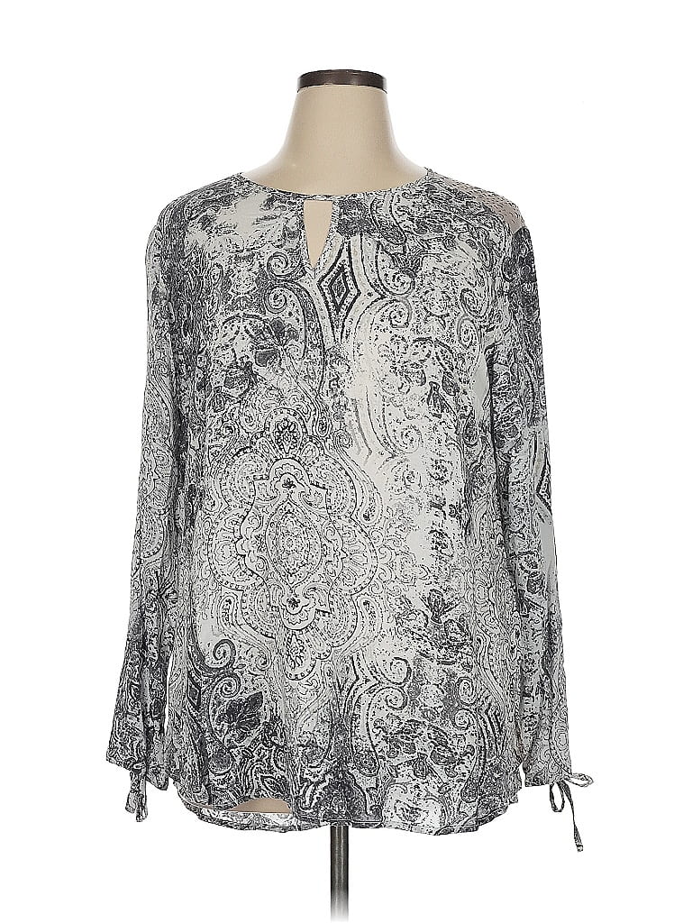 Pre-owned Tribal Jeans Long Sleeve Blouse In Silver