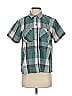 L.L.Bean 100% Polyester Plaid Teal Short Sleeve Blouse Size XS - photo 1