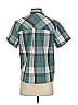 L.L.Bean 100% Polyester Plaid Teal Short Sleeve Blouse Size XS - photo 2