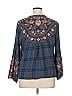 Johnny Was Blue 3/4 Sleeve Blouse Size XL - photo 2