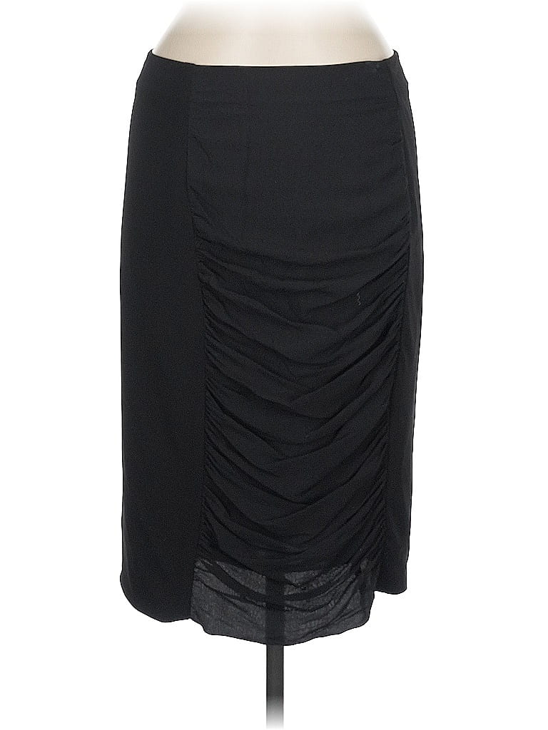 Pre-owned Ann Taylor Silk Skirt In Black