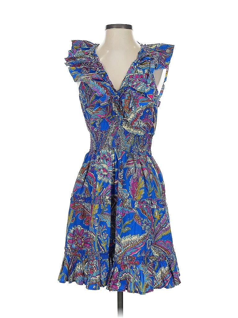 House of Harlow 1960 100% Cotton Paisley Blue Cocktail Dress Size 5 - photo 1