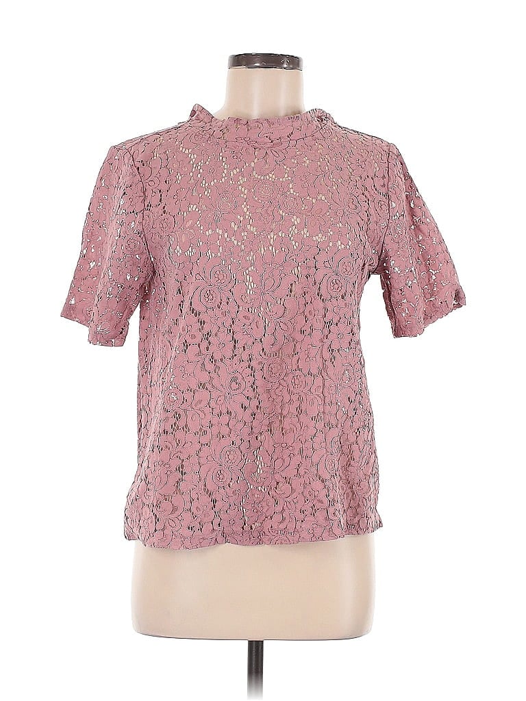 Pre-owned Ann Taylor Loft Outlet Short Sleeve Blouse In Pink