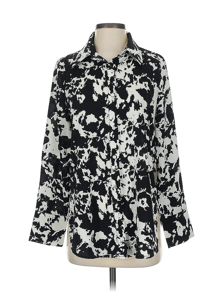 Pre-owned Vici Long Sleeve Blouse In Black