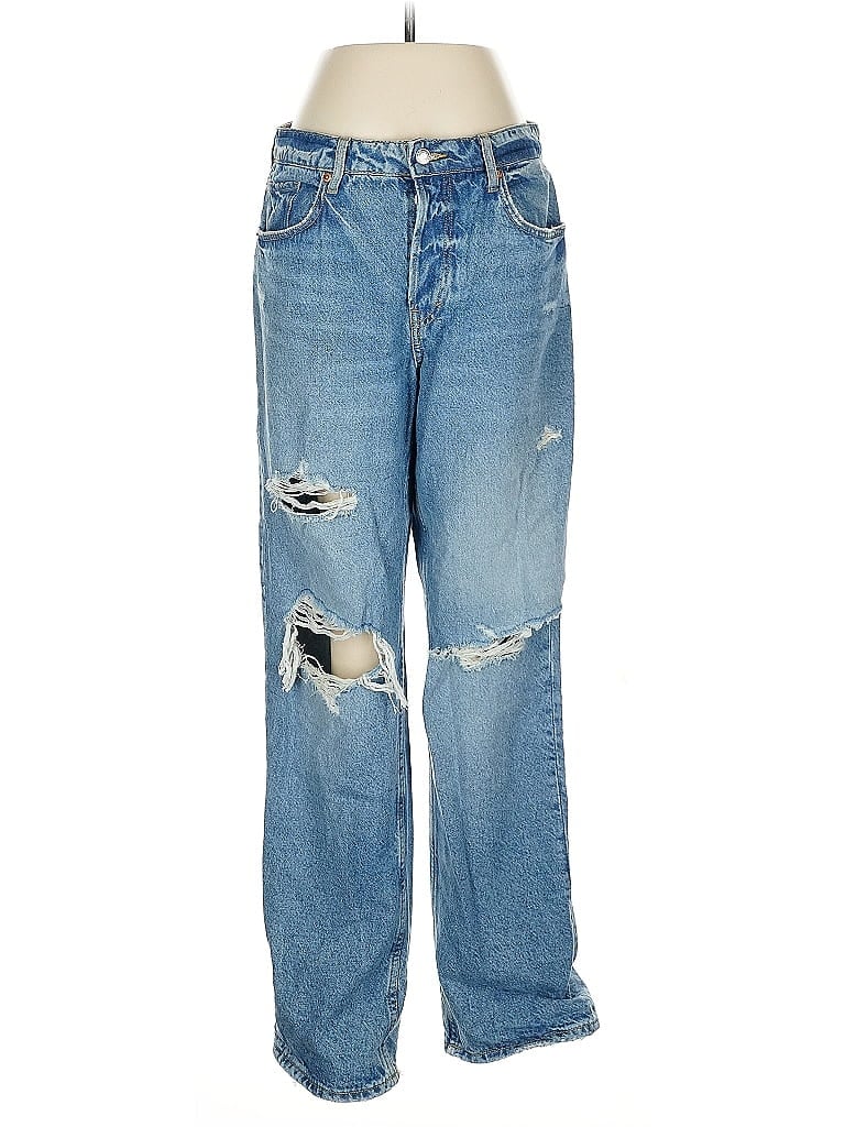 &Denim by H&M 100% Cotton Graphic Blue Jeans Size 6 - photo 1