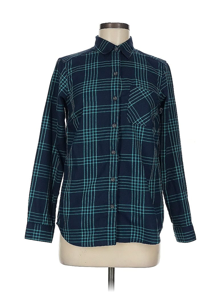 Pre-owned Eddie Bauer Long Sleeve Blouse In Blue