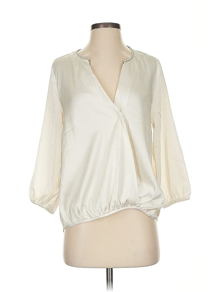 Pre-owned Marc New York Andrew Marc 3/4 Sleeve Blouse In White