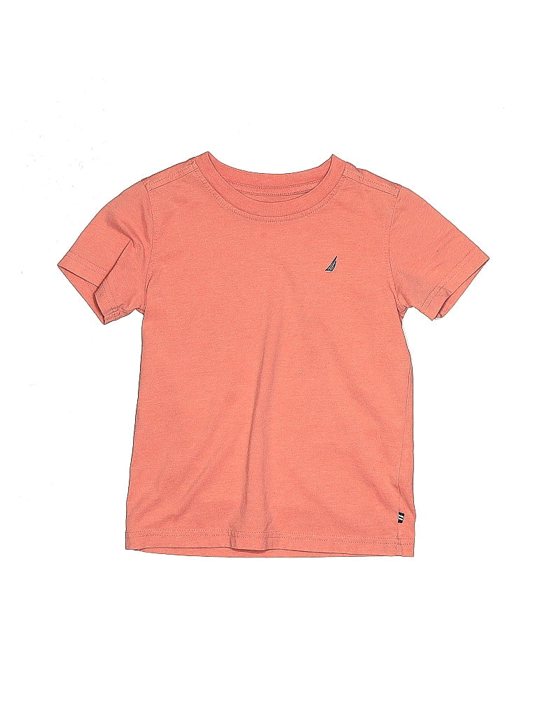 Nautica Solid Orange Short Sleeve T-Shirt Size 4T - photo 1