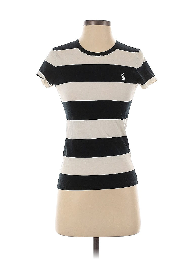 Ralph Lauren Sport 100% Cotton Stripes Ivory Short Sleeve T-Shirt Size S - photo 1