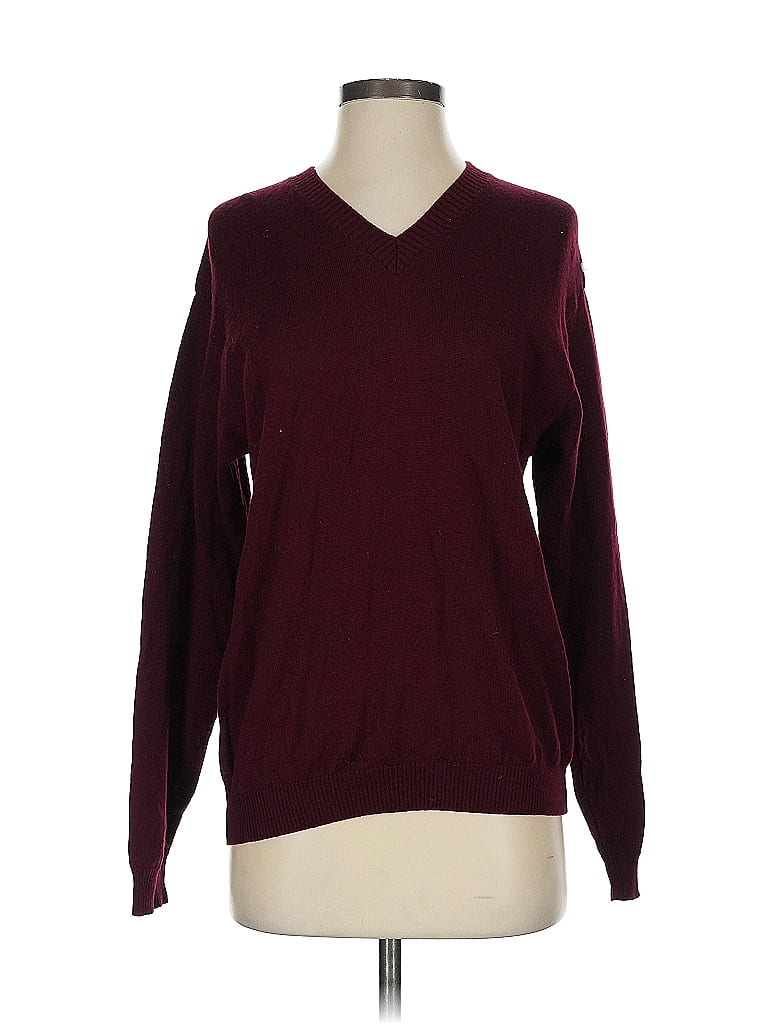 Dunhill 100% Merino Burgundy Wool Sweater Size S - photo 1