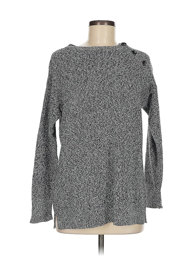 Ann Taylor LOFT 100% Cotton Tweed Gray Pullover Sweater Size M - photo 1