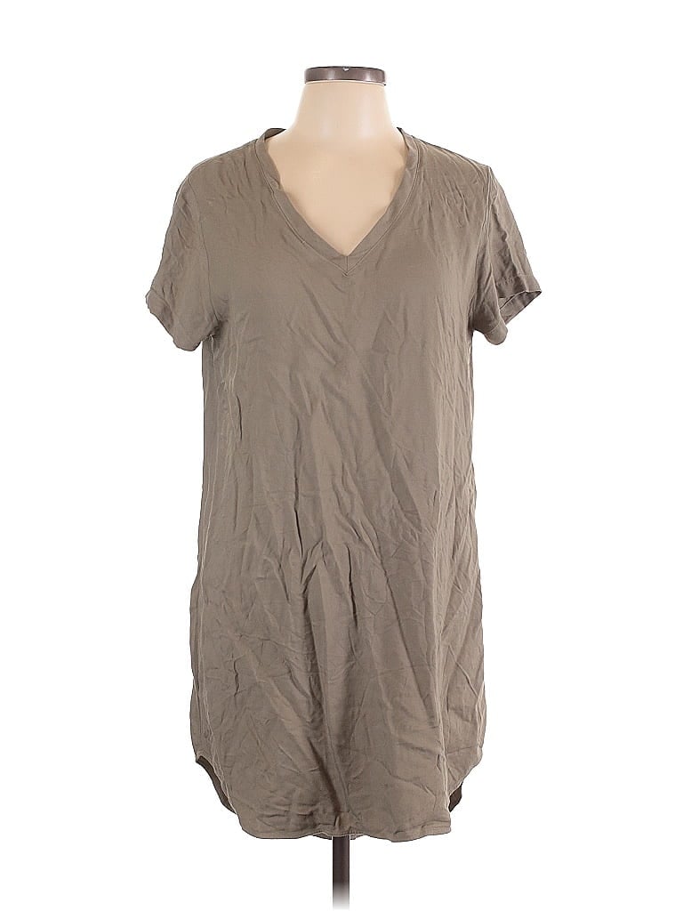 Cloth & Stone 100% Rayon Gray Green Casual Dress Size L - photo 1
