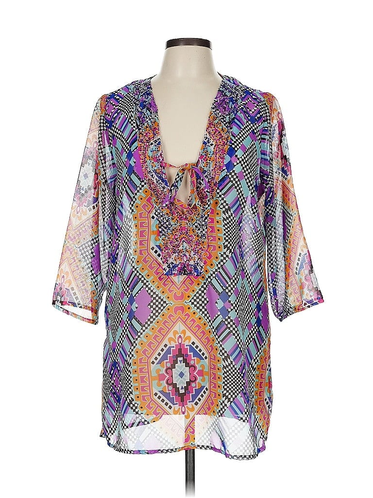 Pre-owned Raviya 3/4 Sleeve Blouse In Purple