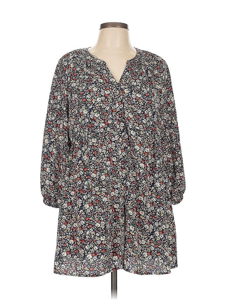 Pre-owned Melloday 3/4 Sleeve Blouse In Black