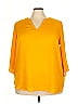 Chaus 100% Polyester Yellow 3/4 Sleeve Blouse Size 2X - photo 1