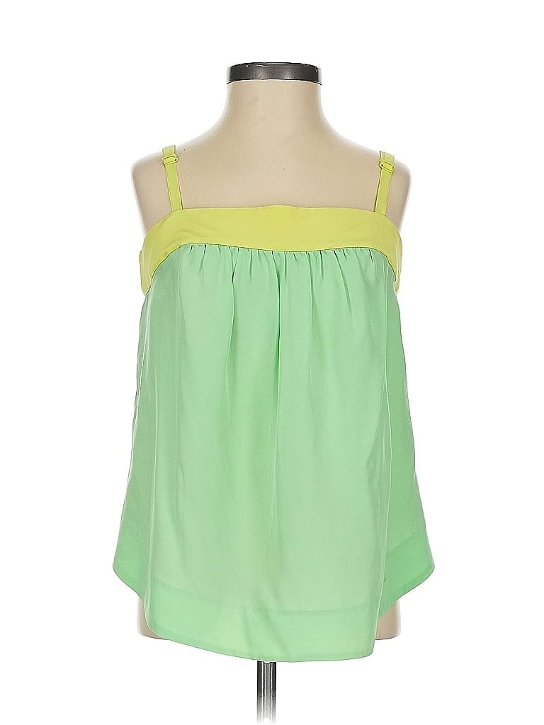 Pre-owned Hd In Paris Sleeveless Silk Top Green Strapless Neckline Tops