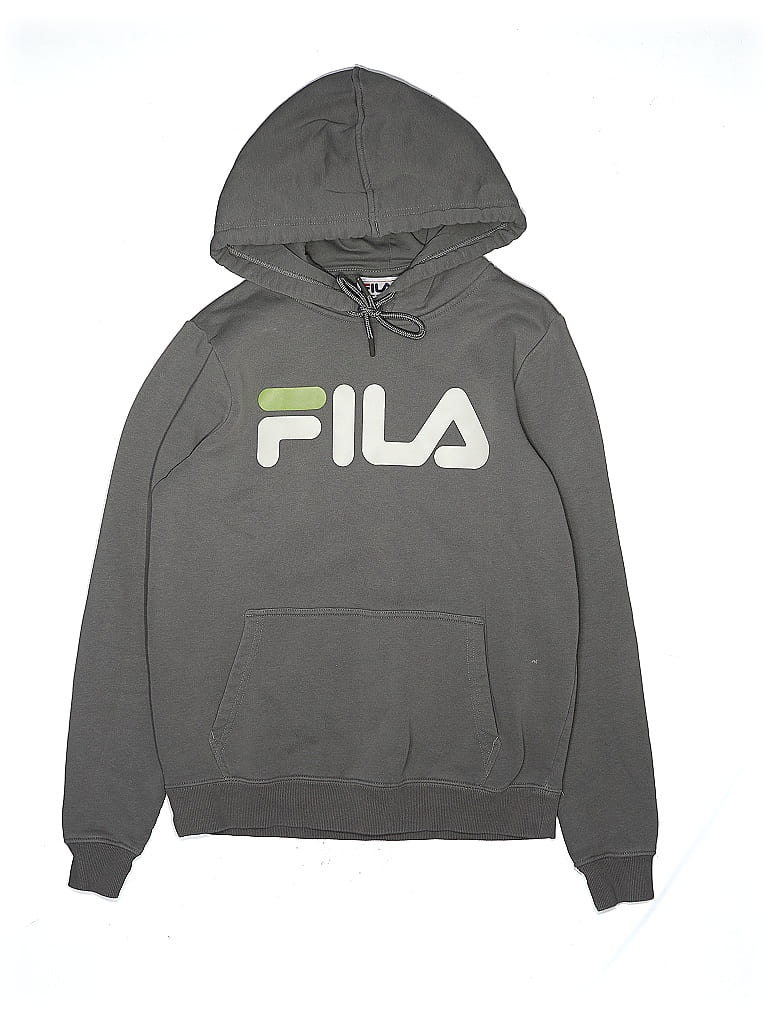 Pre-owned Fila Kids'  Pullover Hoodie In Gray