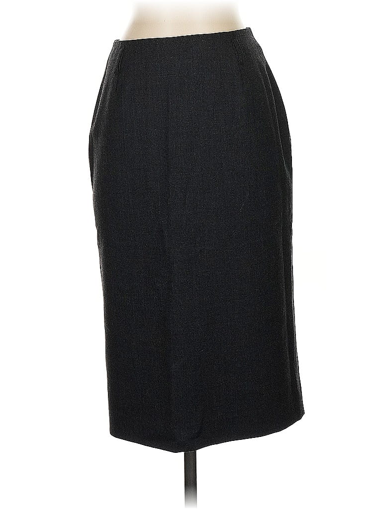 Piazza Sempione Chevron-herringbone Black Wool Skirt Size EU (IT) 40 / US 4 - photo 1