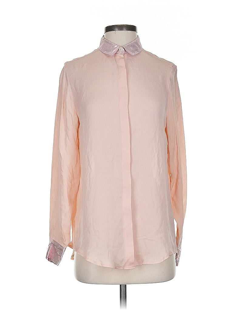 Tome Color Block Pink Long Sleeve Blouse Size 4 - photo 1