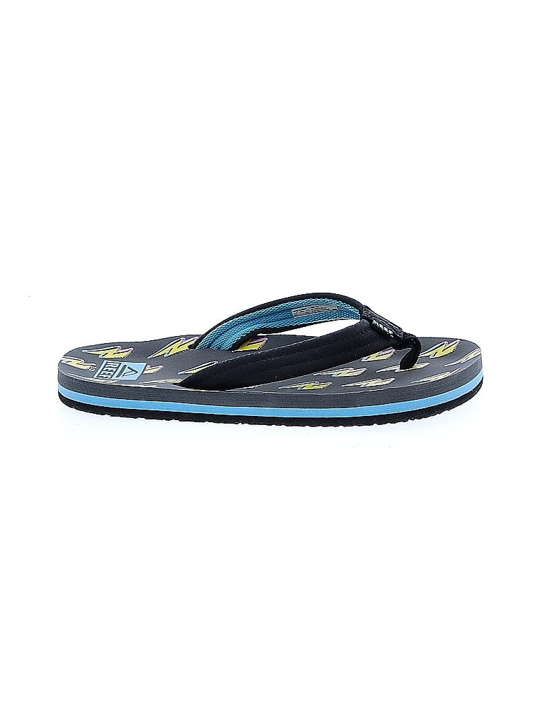 Reef Blue Black Flip Flops Size 2 - photo 1