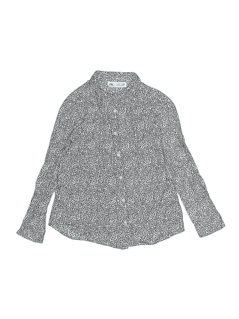 Pre-owned Zara Kids' Long Sleeve Button Down Shirt In Gray