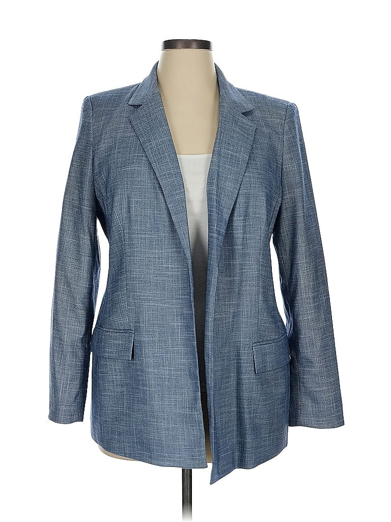 Calvin Klein Women's Double Breasted Blazer Blue Size 16