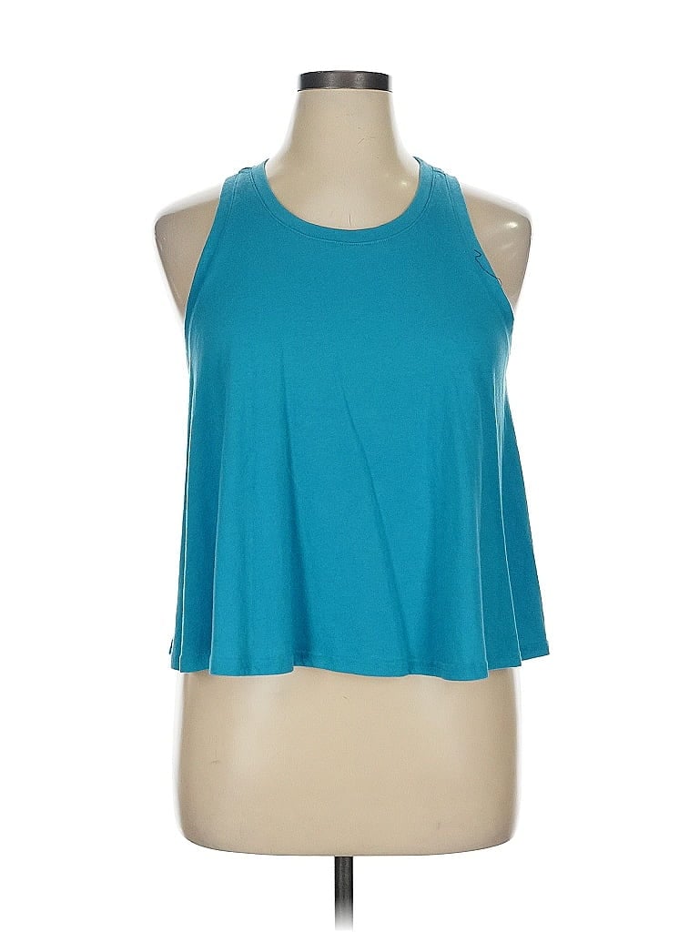 Pre-owned Free Press Tank Top Teal Halter Neckline Tops In Blue