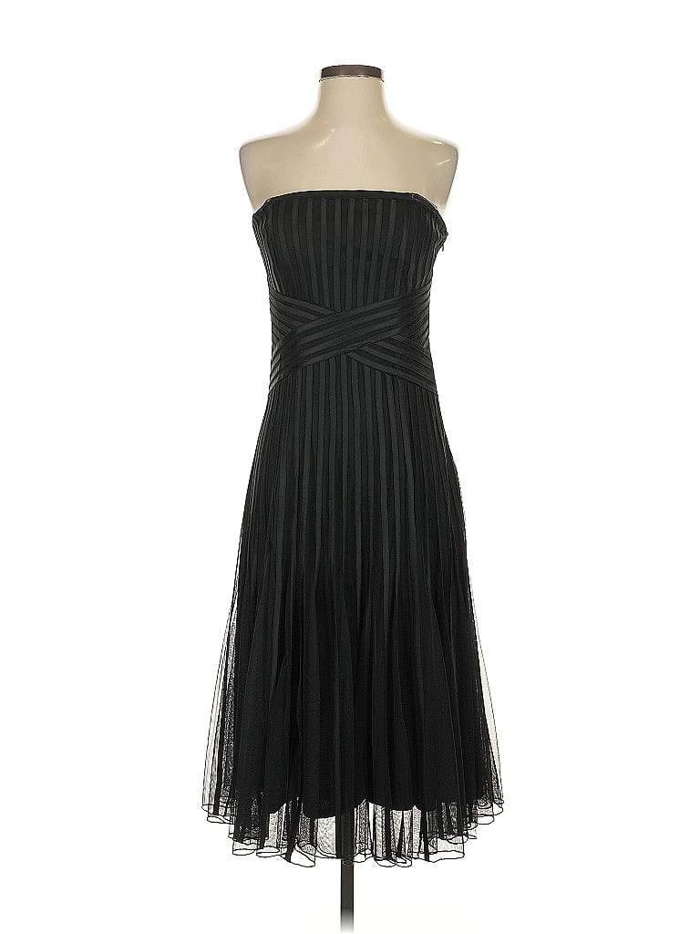 black strapless midi dress Marais Color:Vintage stripes HOW TO STYLE ANKLE Fabric:Chiffon