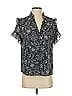 Point Sur 100% Polyester Black Short Sleeve Blouse Size XS - photo 1