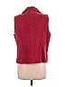 Coldwater Creek 100% Leather Solid Red Vest Size L - photo 2