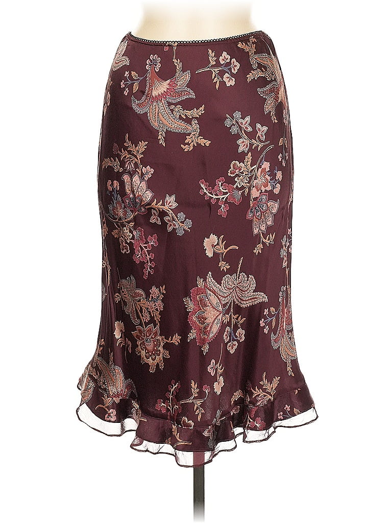 Carol Anderson by Invitation Paisley Burgundy Formal Skirt Size M 72