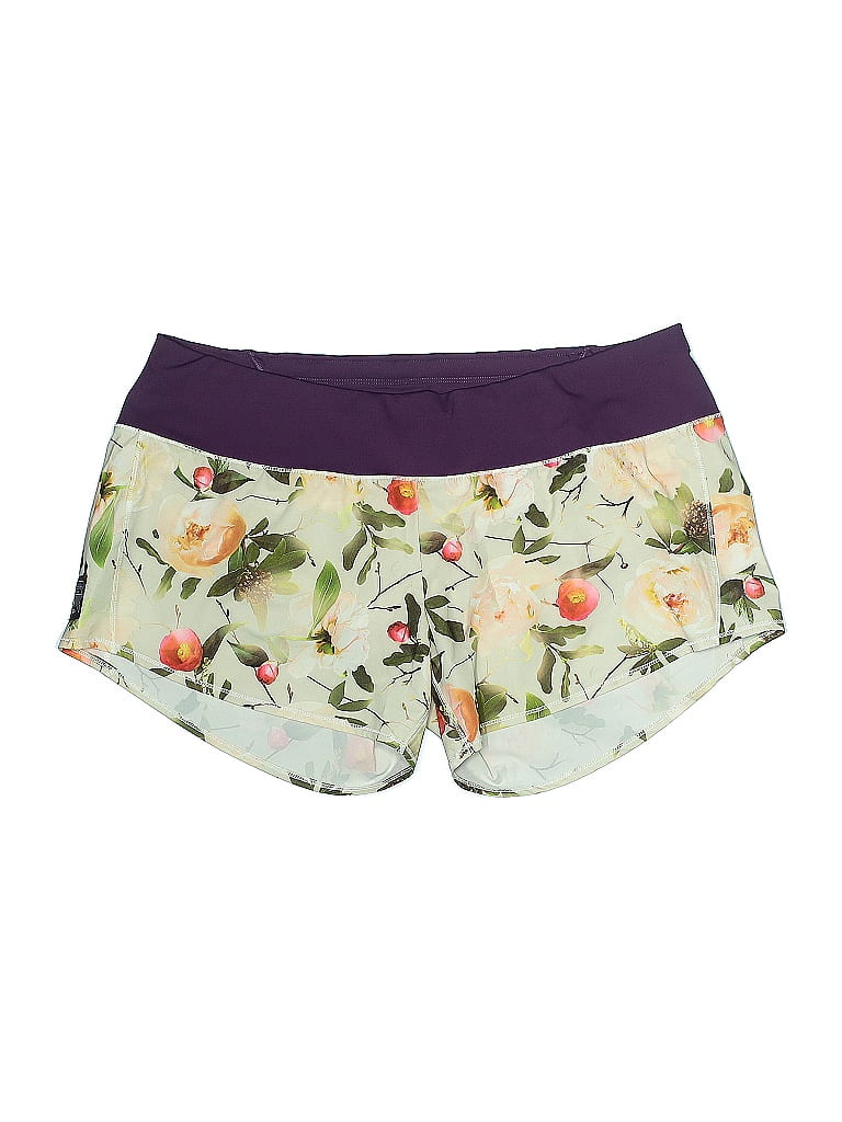 Oiselle Floral Purple Shorts Size 14 - photo 1