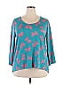 Jon & Anna Graphic Teal 3/4 Sleeve T-Shirt Size 2X - photo 1