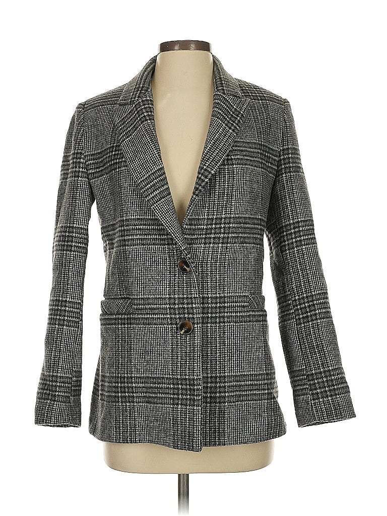 Something Navy Plaid Gray Wool Blazer Size XS - photo 1
