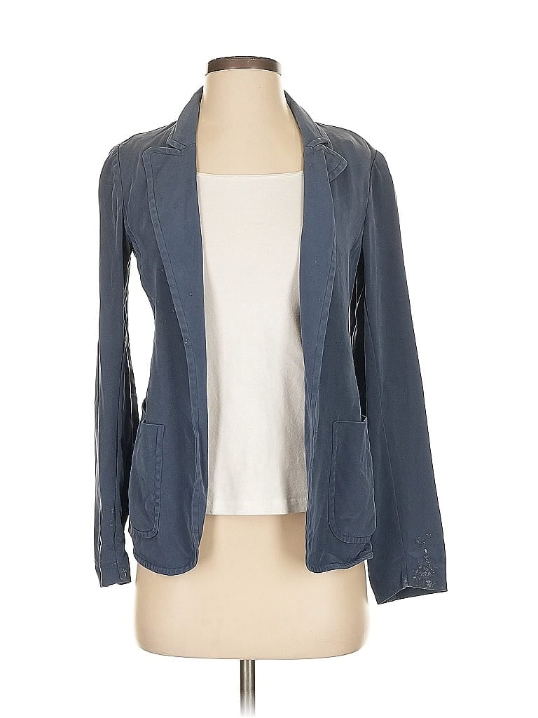 Pre-owned Behnaz Sarafpour Silk Blazer Jacket In Blue