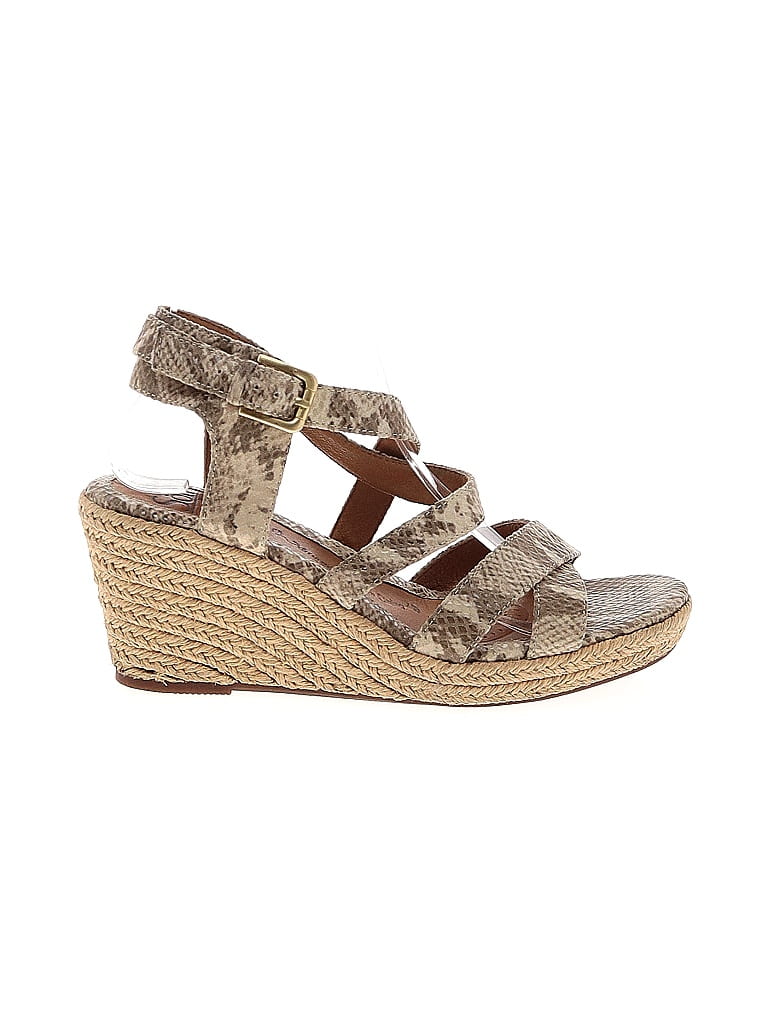 Sofft Animal Print Tan Brown Wedges Size 7 1/2 - photo 1