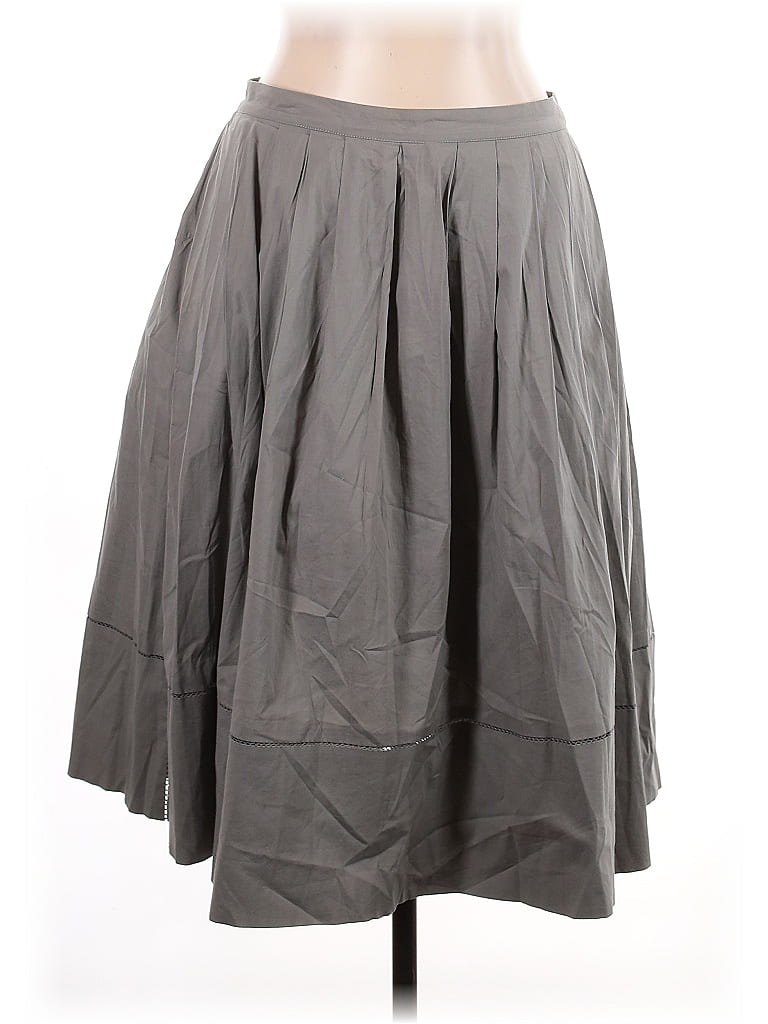 Piazza Sempione Solid Gray Formal Skirt Size EU (IT) 46 / US 10 - photo 1