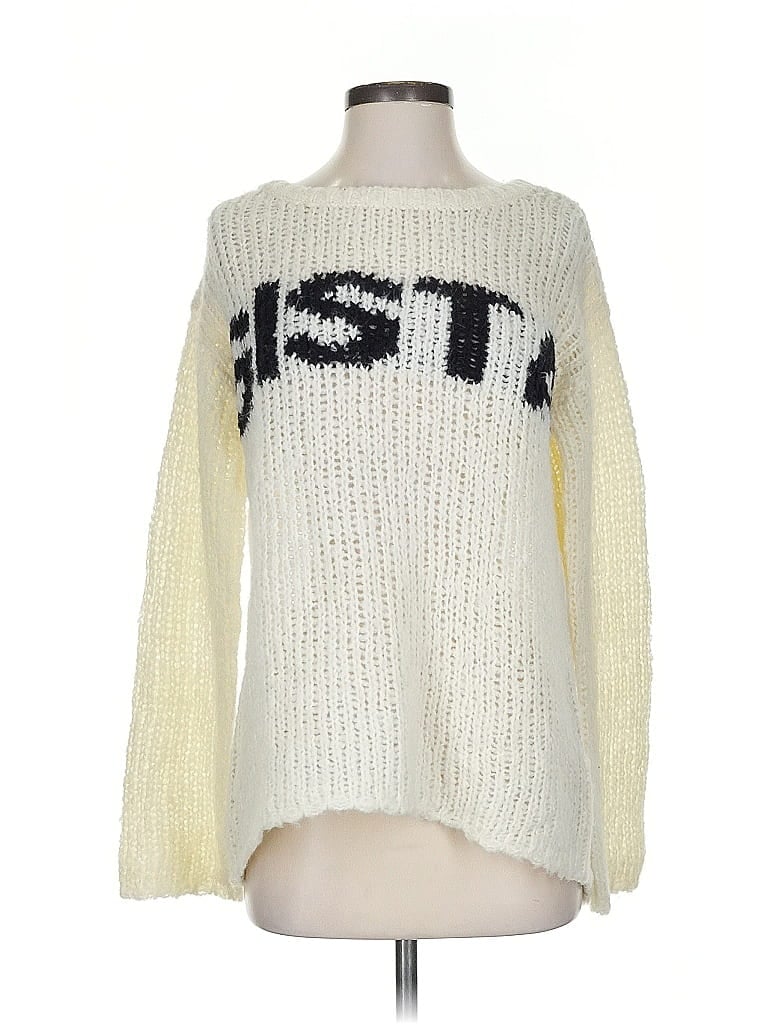 Pre-owned Pam & Gela Pullover Sweater In White