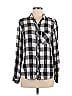 Universal Thread 100% Rayon Checkered-gingham Black Long Sleeve Button-Down Shirt Size M - photo 1