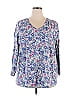 Woman Within Blue 3/4 Sleeve T-Shirt Size 26 - photo 1