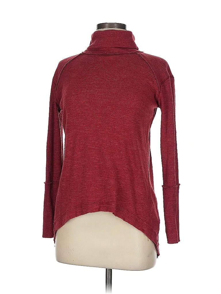Pre-owned We The Free Long Sleeve Turtleneck In Burgundy