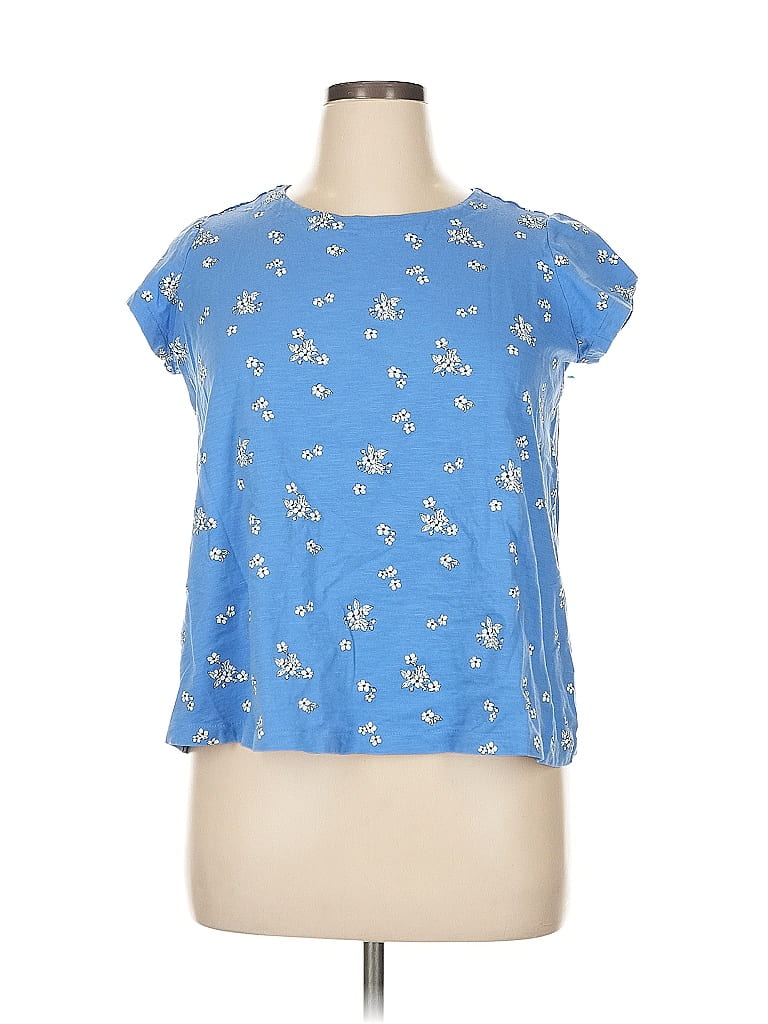 Ellos 100% Cotton Blue Short Sleeve T-Shirt Size 14 - photo 1